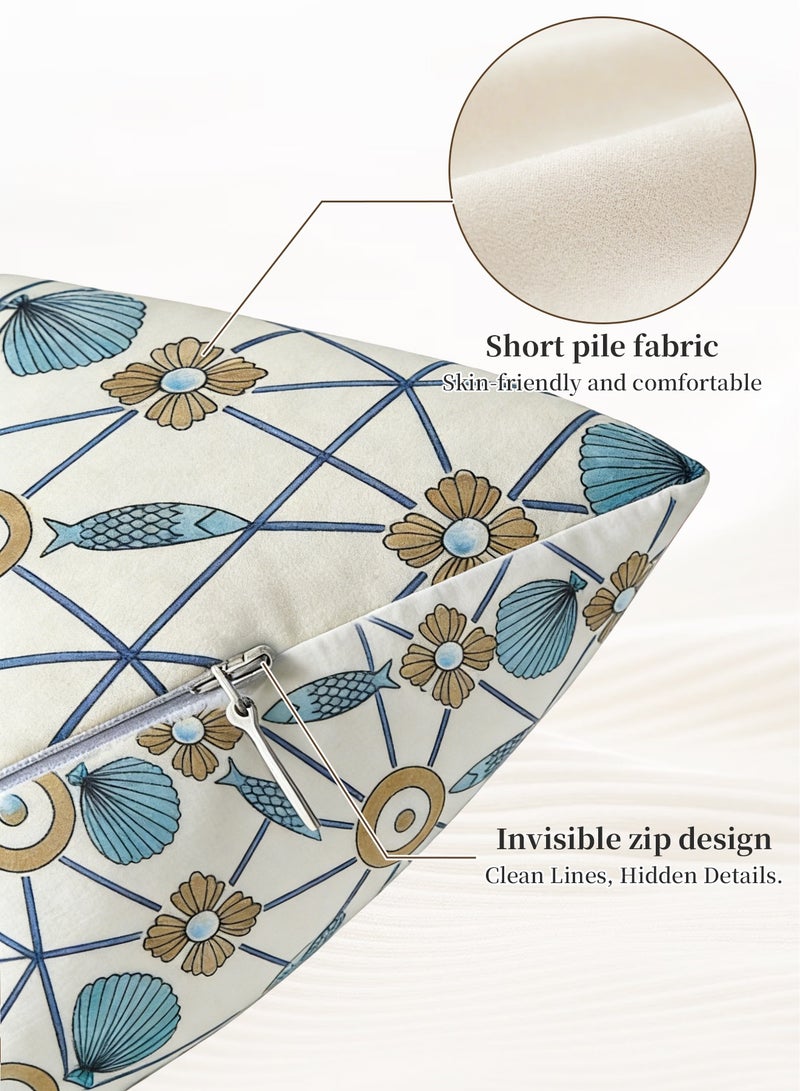 INFOSUN Set of four cushion covers, sofa cushion covers, throw cushion covers, ethnic geometric throw cushion covers, sofa pillow covers  45cm x 45cm, living room sofa bed pillow covers 18x18 inches - Image 3